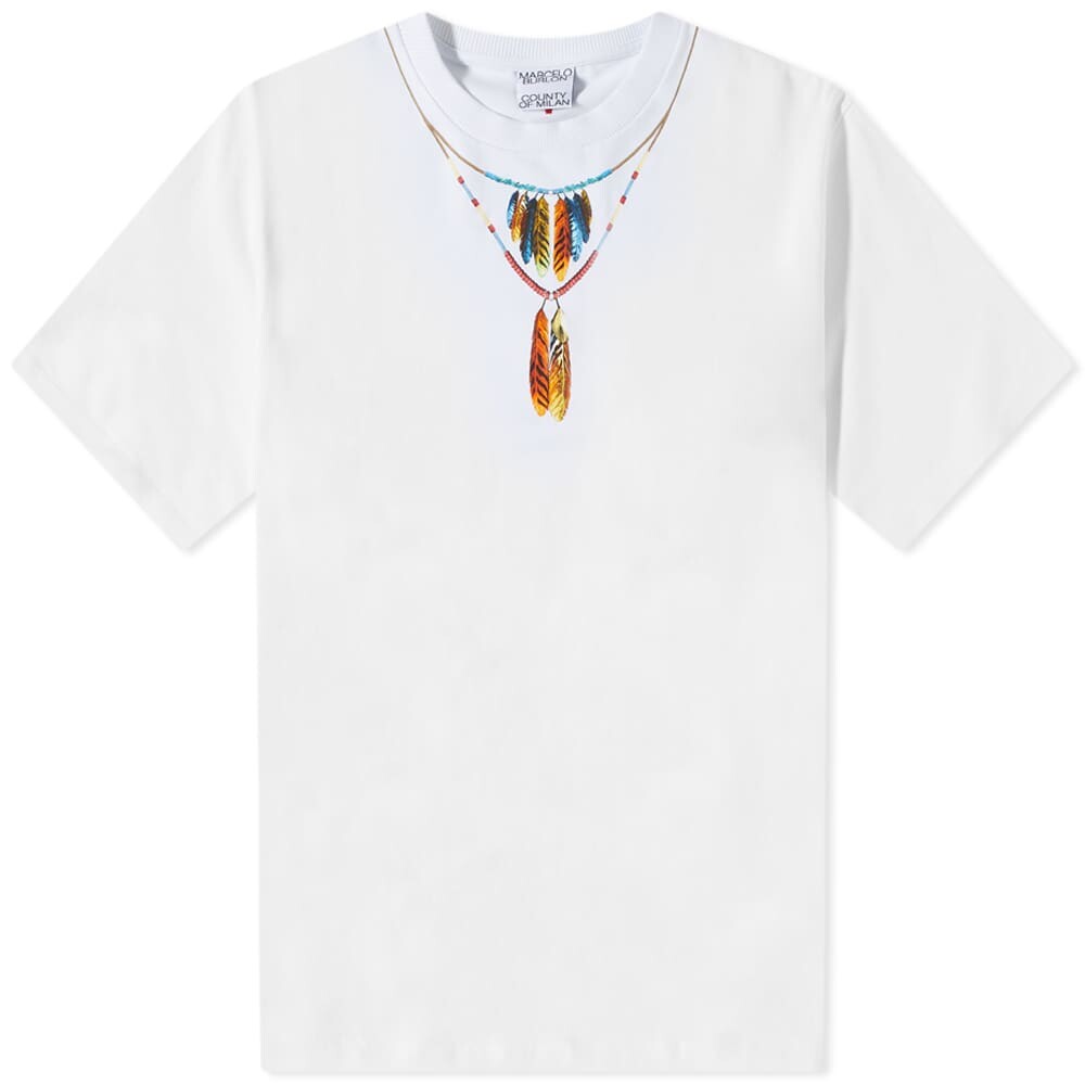 

Футболка Marcelo Burlon Feather Necklace Tee, Коричневый