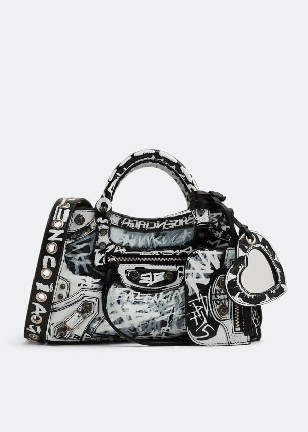 

Сумка BALENCIAGA Neo Cagole XS graffiti bag, принт