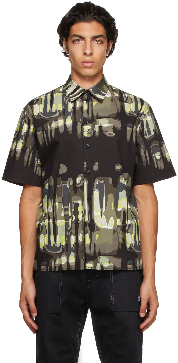 

Черно-зеленая рубашка Camicia MSGM