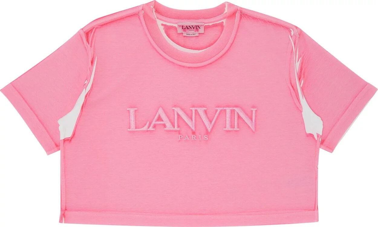 

Футболка Lanvin Overprinted Cropped, розовый