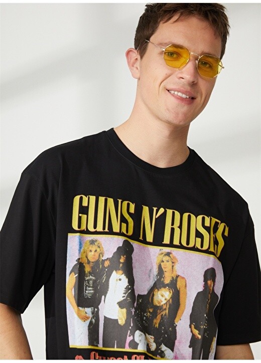 

Черная мужская футболка оверсайз с принтом Guns'n Roses Never Say Never, Черный