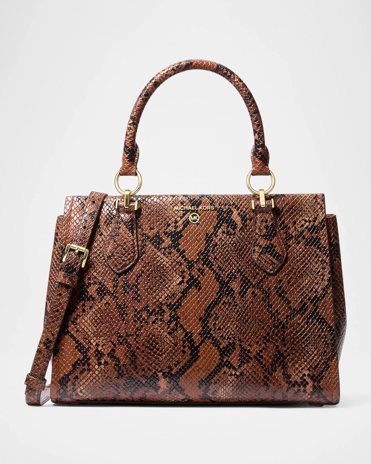 

Кожаная сумка-саквояж Marilyn со змеиным принтом Michael Michael Kors, цвет Luggage