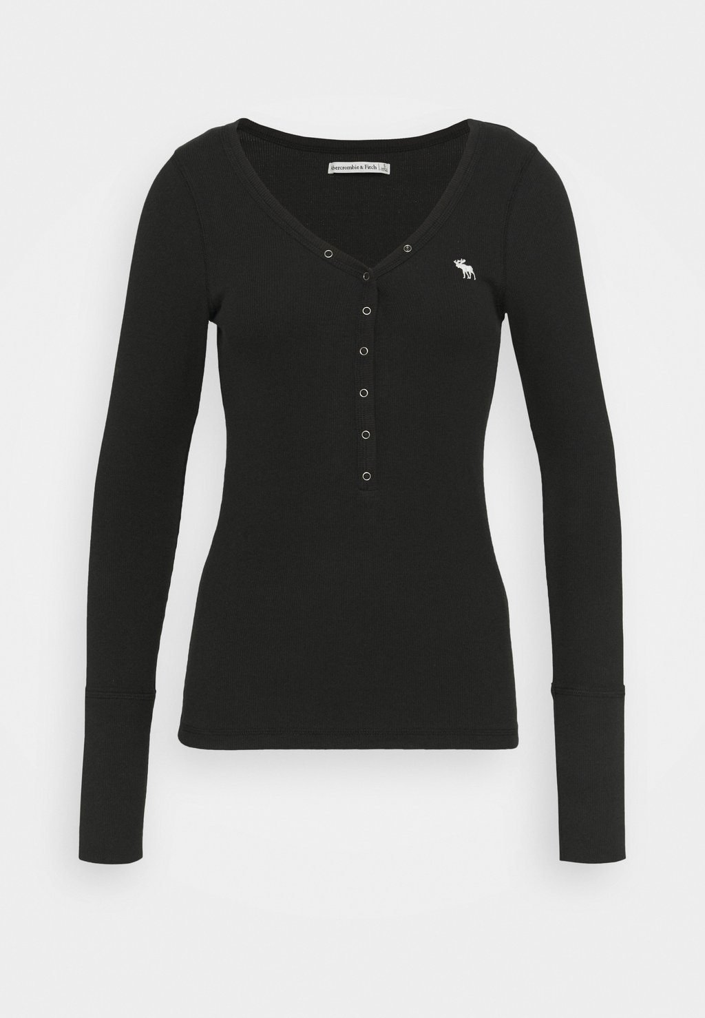 Рубашка с длинным рукавом Abercrombie & Fitch, черный футболка с длинным рукавом abercrombie