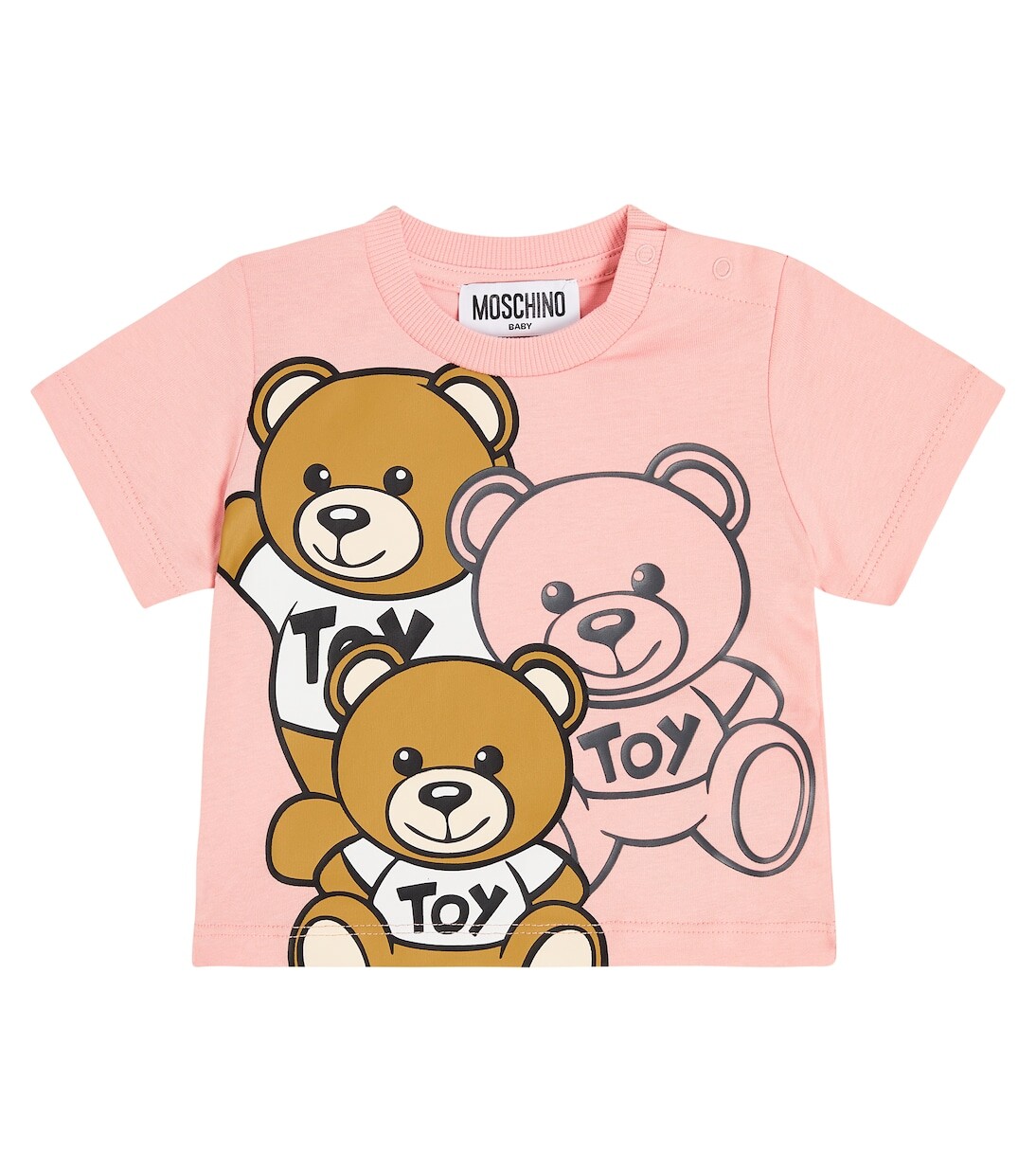 

Футболка из хлопкового джерси с плюшевым мишкой baby bear Moschino Kids, розовый