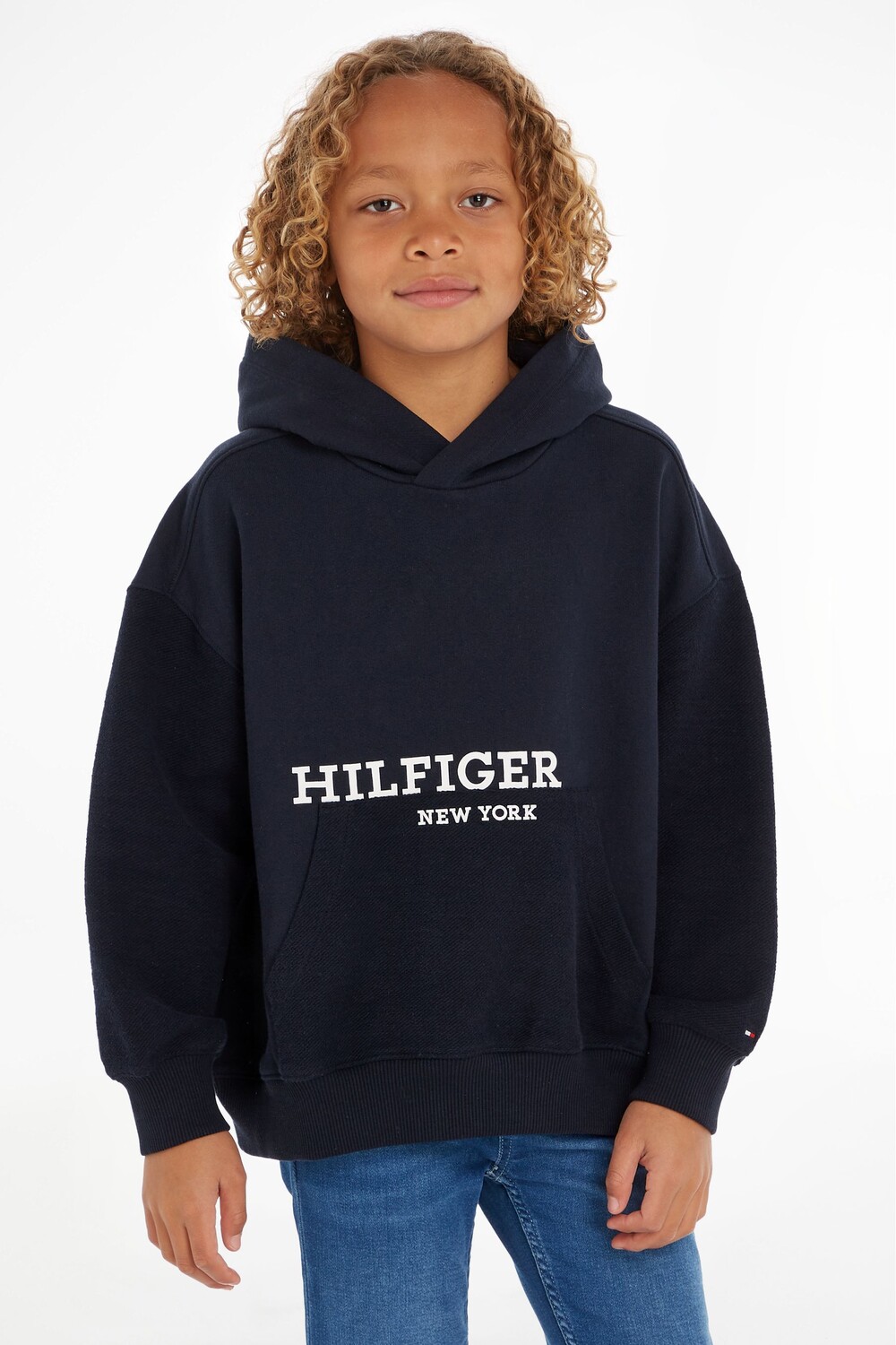 

Толстовка синего цвета с логотипом для мальчика Tommy Hilfiger, синий