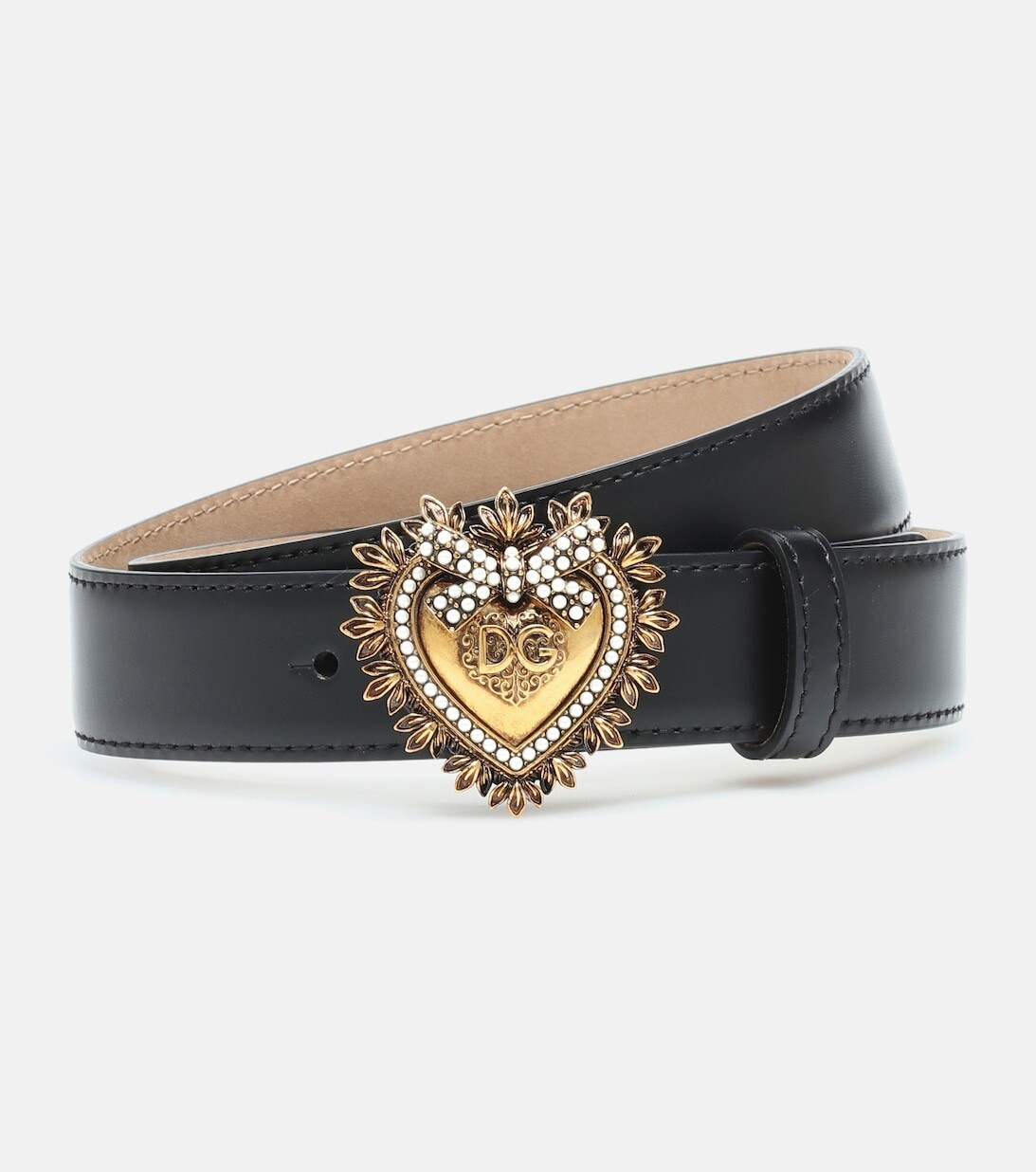 

Кожаный ремень преданности Dolce&Gabbana, черный