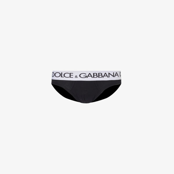 

Трусики из эластичного хлопка с логотипом на поясе Dolce & Gabbana, черный