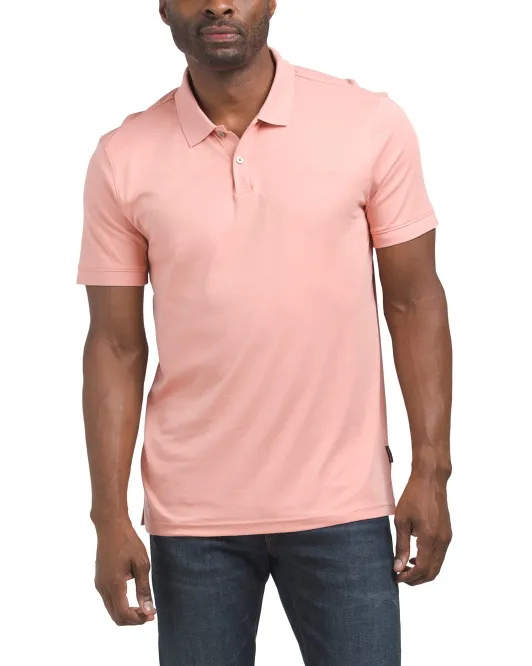 

Однотонное жидкое поло с короткими рукавами Calvin Klein, цвет Coral/Almond