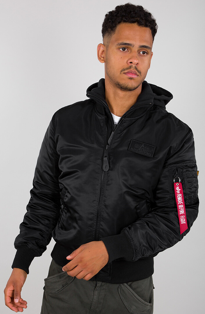 

Куртка Alpha Industries MA-1 ZH Back Print, черно-серая