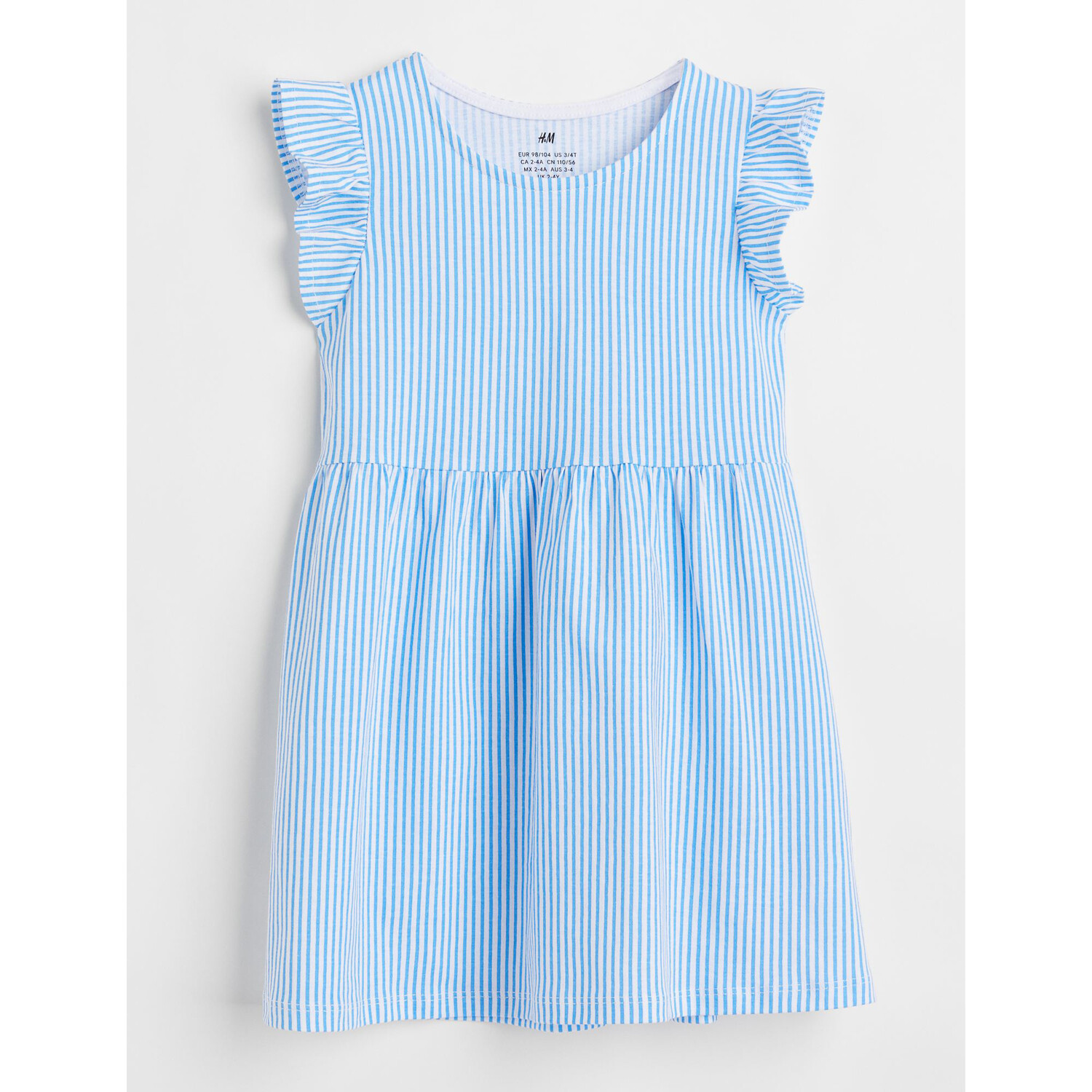 

Платье из хлопкового джерси H&M Striped, голубой