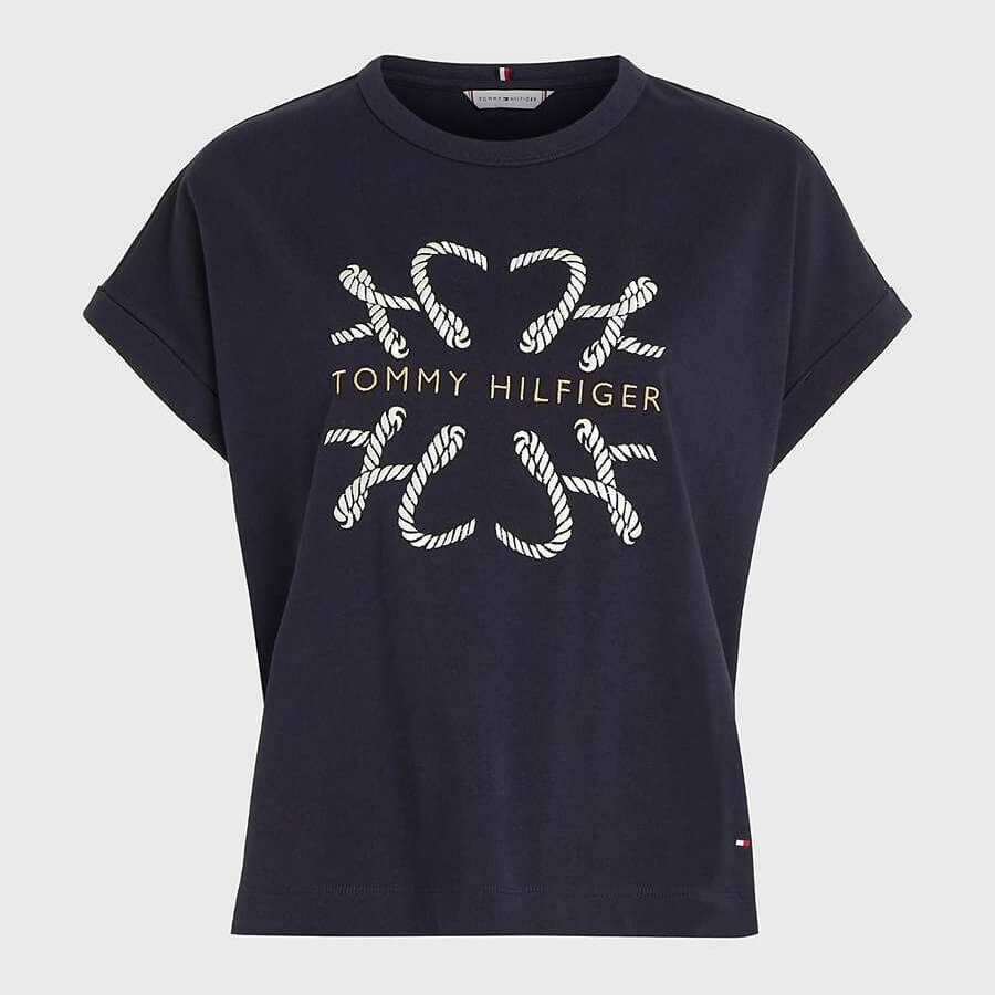

Футболка Tommy Hilfiger Tonal Monogram, темно-синий
