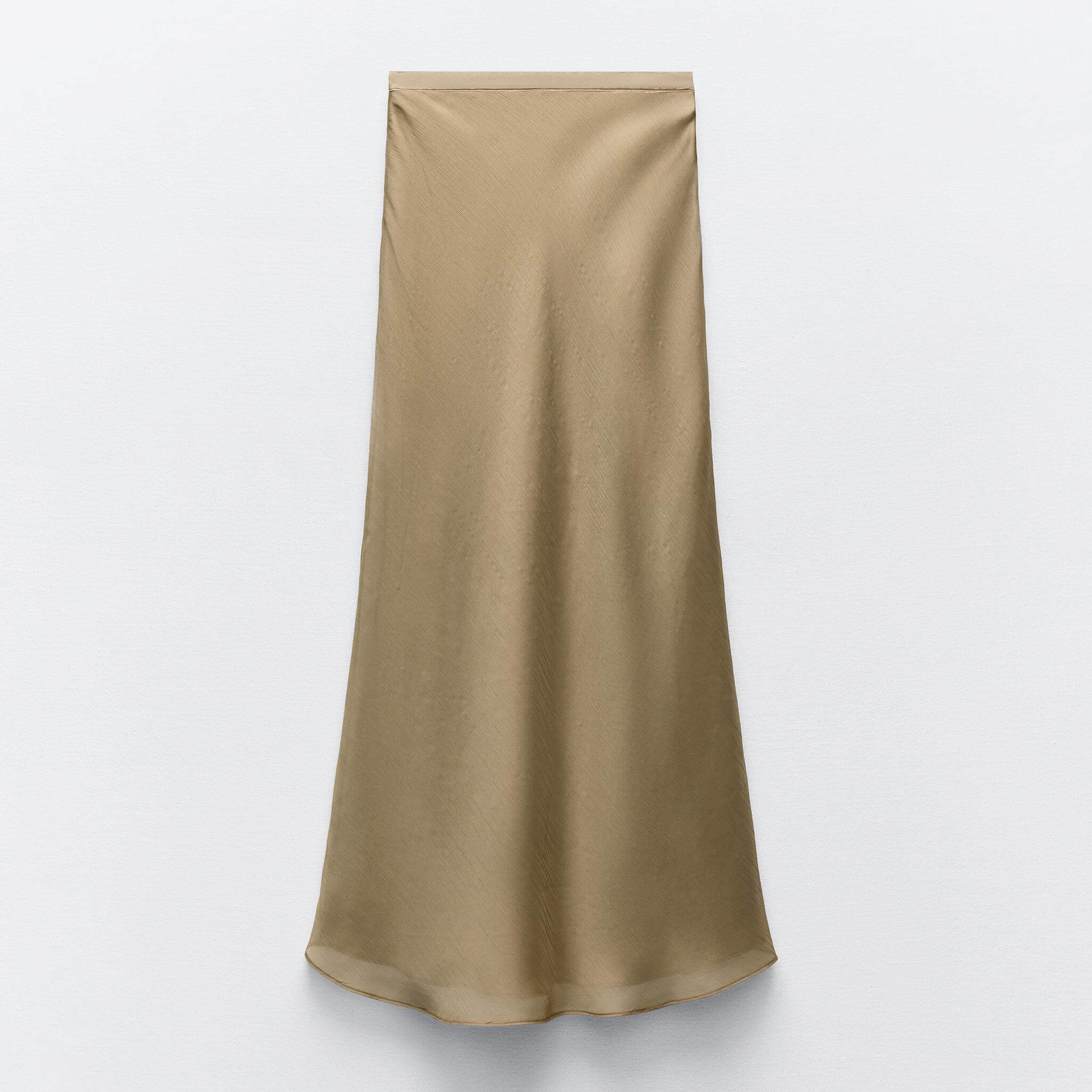 Юбка-миди Zara Double Fabric, светло-коричневый юбка шорты zara flowing светло коричневый