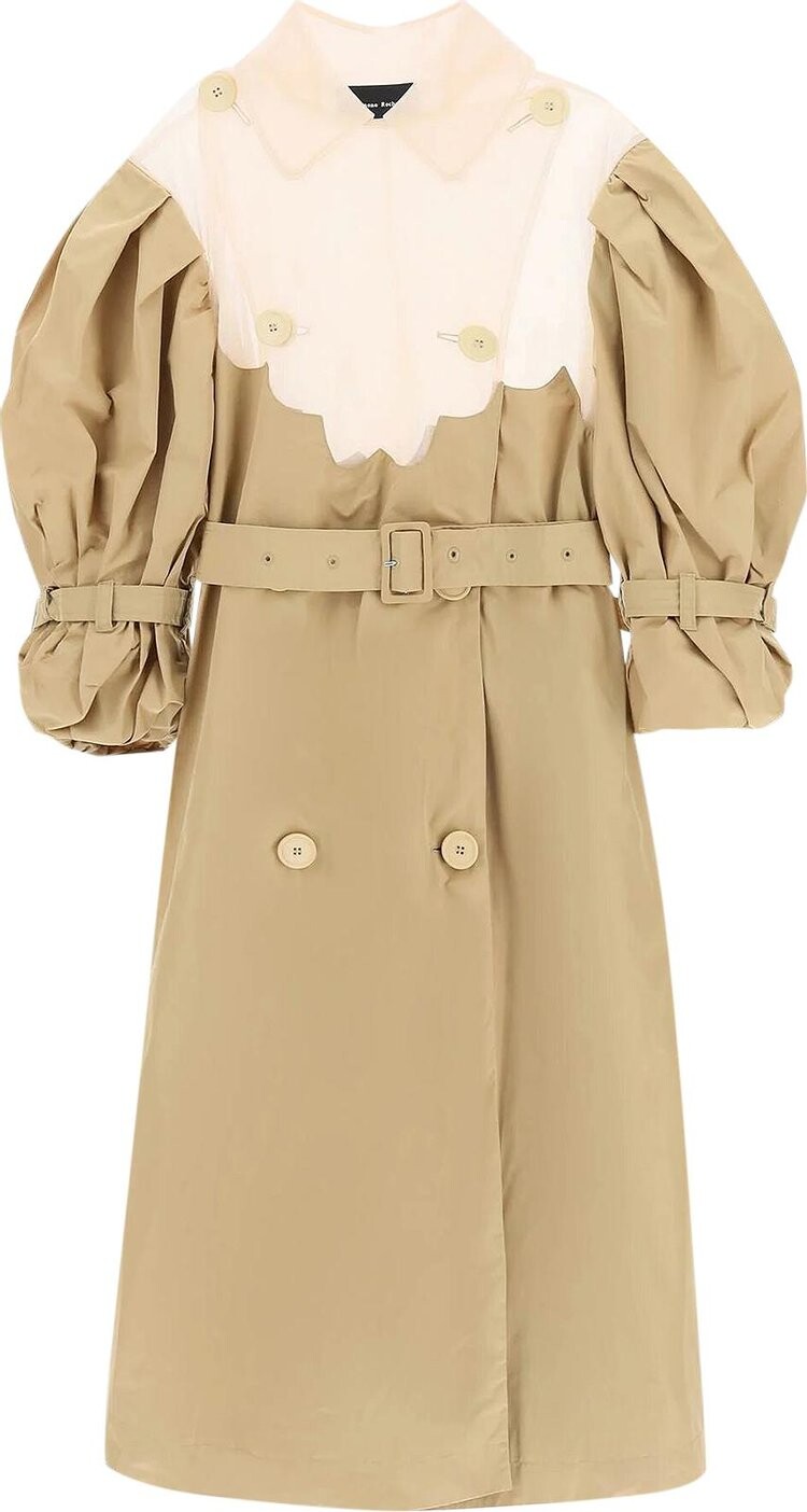 

Пальто Simone Rocha Scallop Tulle Insert Trench Coat Sand/Nude, разноцветный
