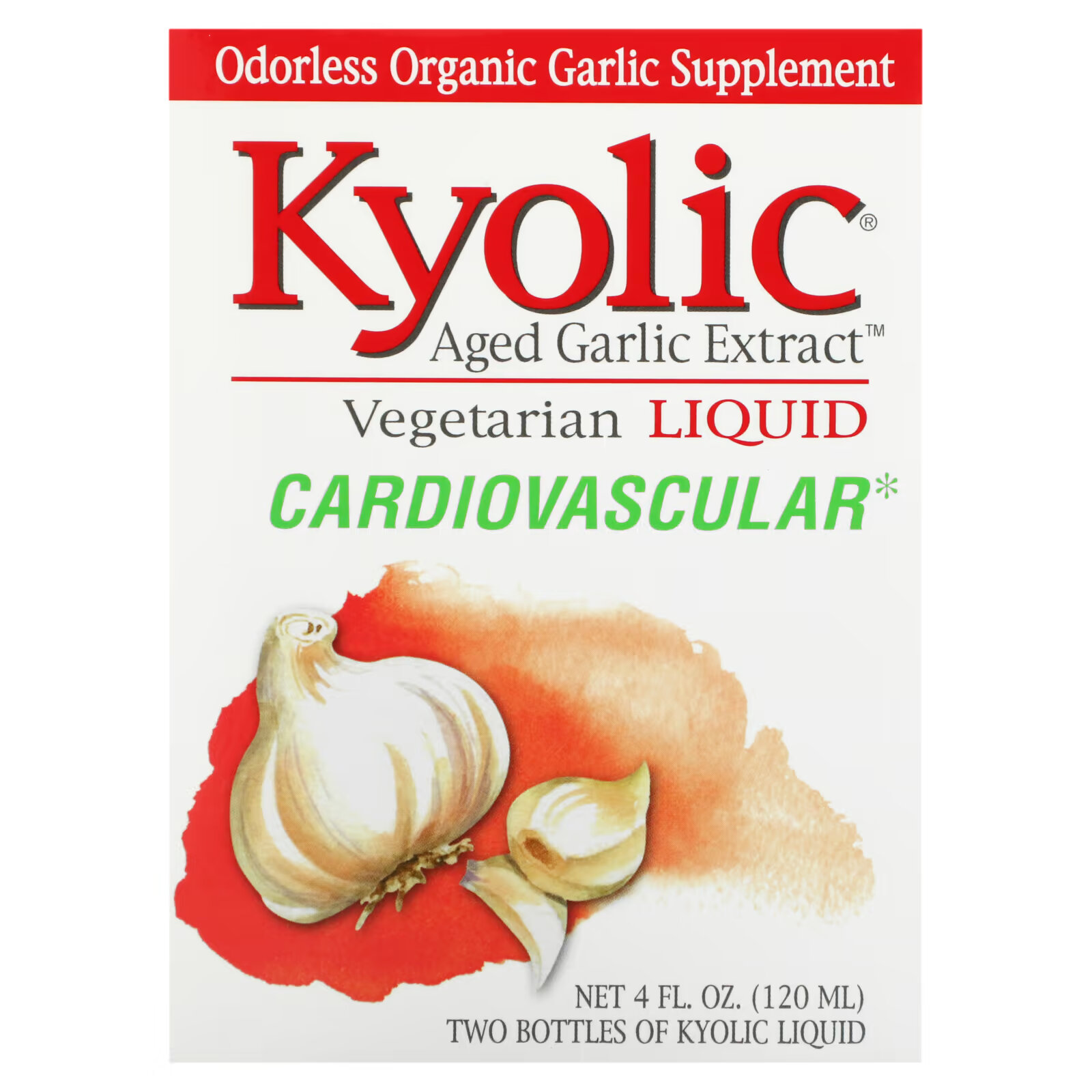 Kyolic, Экстракт выдержанного чеснока, для сердечно-сосудистой системы, жидкий, 2 флакона по 60 мл (2 жидк. Унции) kyolic экстракт выдержанного чеснока жидкий 60 мл 2 жидк унции