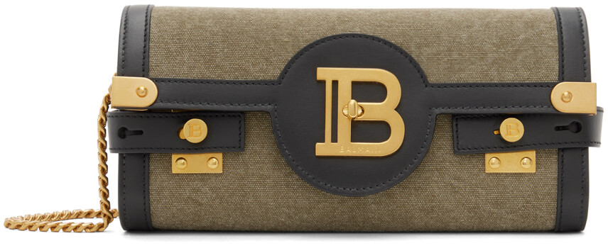

Хаки и черный клатч B-Buzz 23 Balmain