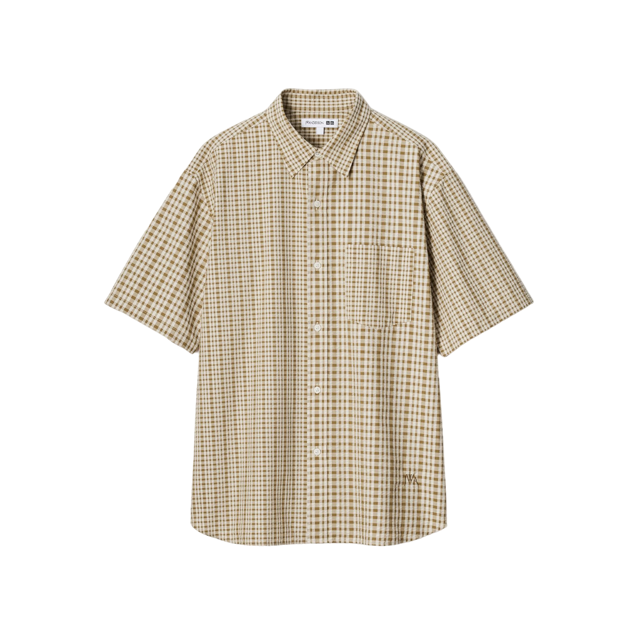 Рубашка Uniqlo х JW Anderson Seersucker Short Sleeved, бежевый пижама uniqlo flannel long sleeved бежевый