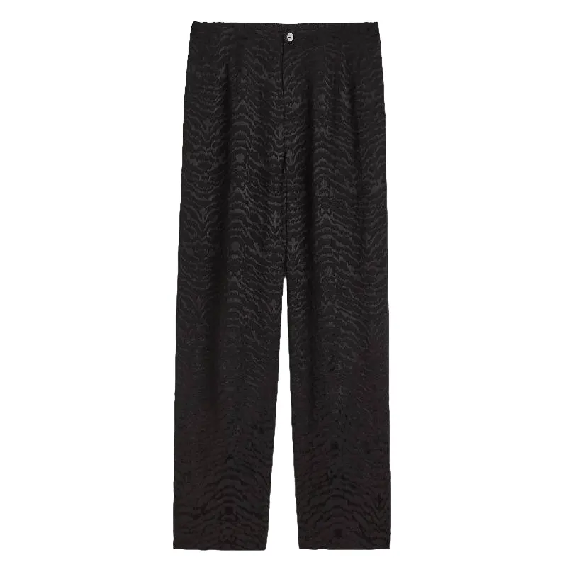 

Брюки H&M Patterned Viscose, черный с рисунком