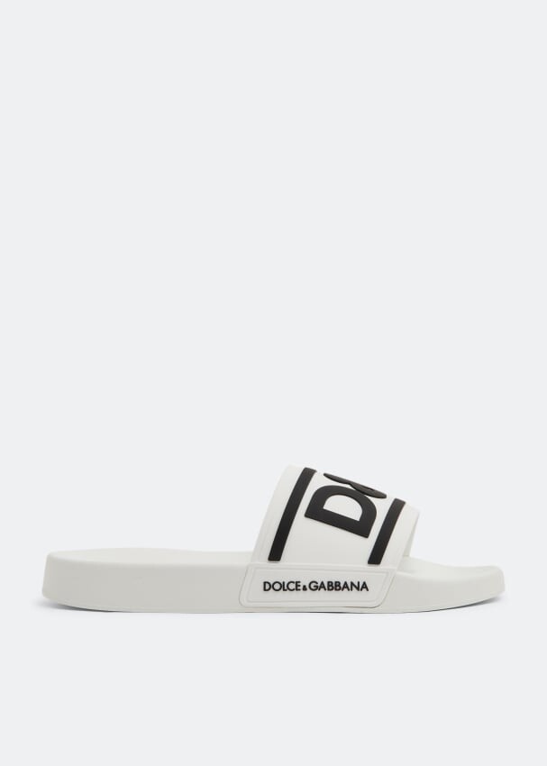 

Шлепанцы DOLCE&GABBANA DG logo slides, белый