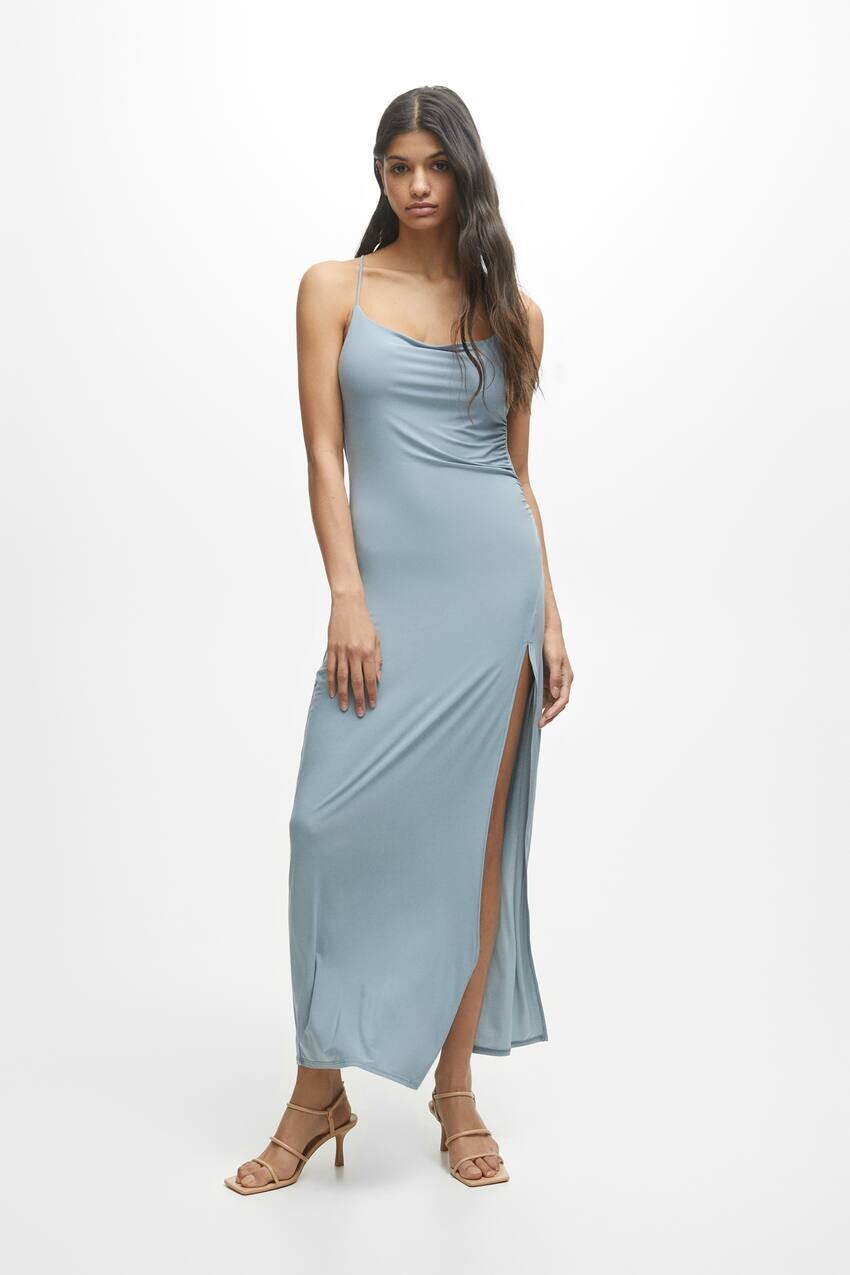 

Длинное платье Pull&Bear, сине-серый