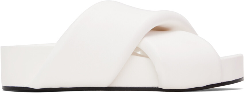 

Белые большие сандалии с запахом Jil Sander
