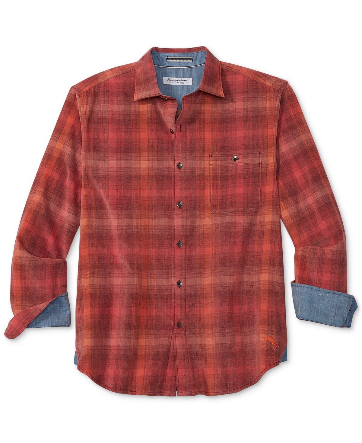 

Мужская рубашка в клетку coastline cord redwood check Tommy Bahama, мульти
