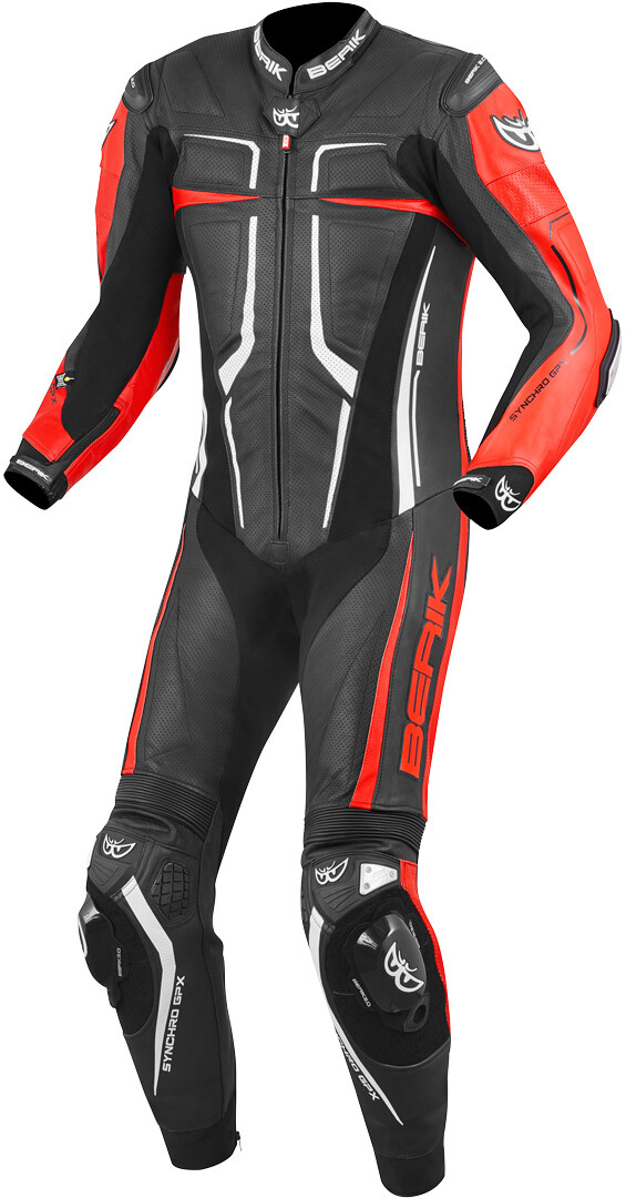 

Berik Flumatic Race Один кусок мотоцикл кожаный костюм, черный/красный/белый