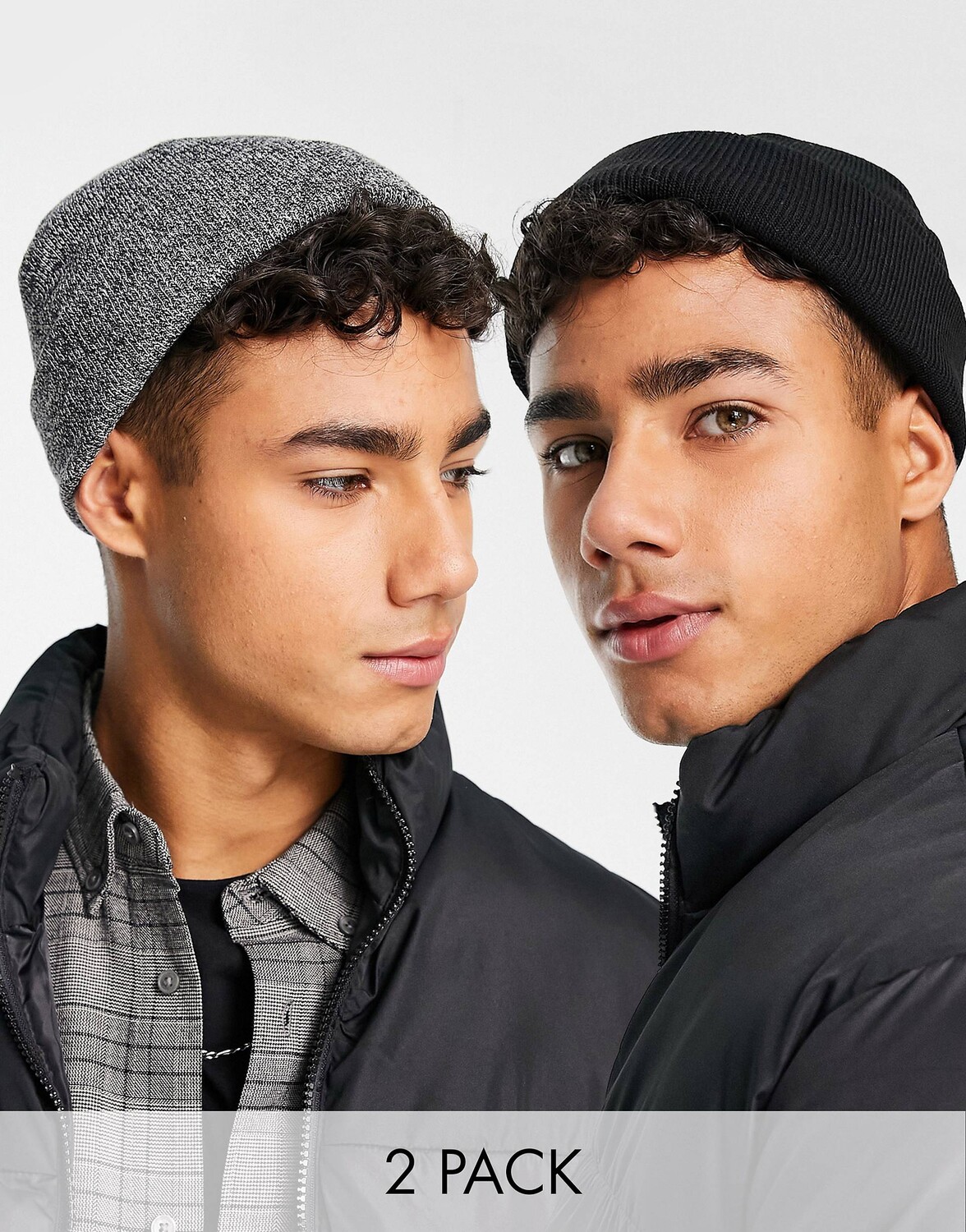 

Черная вязаная шапка-бини в рубчик ASOS DESIGN DESIGN