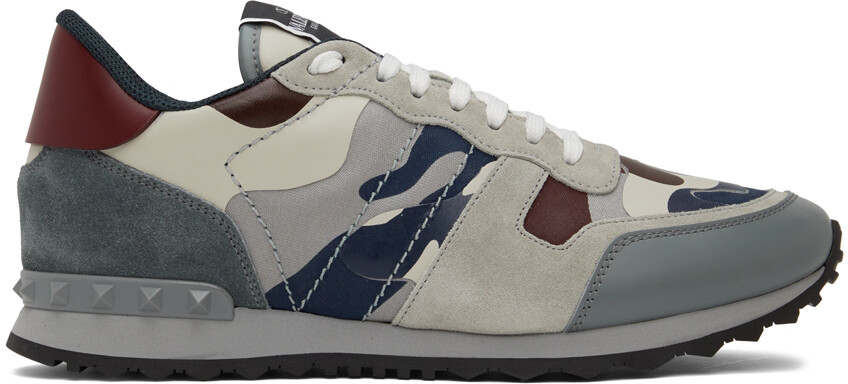 

Серо-бордовые кроссовки Rockrunner Valentino Garavani