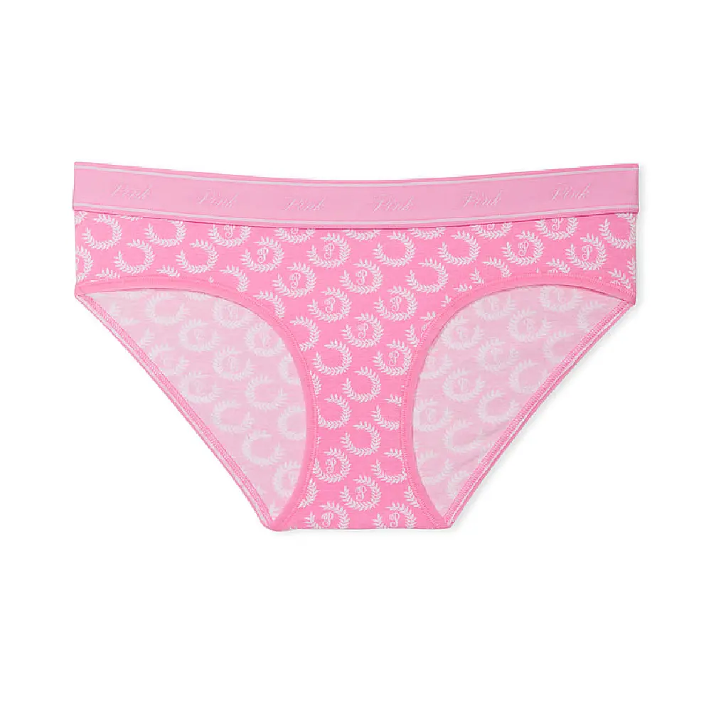 

Трусы Victoria's Secret Pink Logo Cotton Hiphugger Laurel Print, розовый