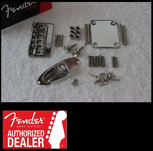 Новый Fender American Vintage Hardtail Chrome Stratocaster Body Hardware Set Strat 003-7592-049 003-7592 American Vintage Stratocaster Hardtail Bridge Assembly - фото