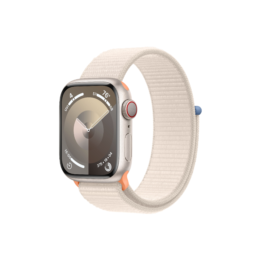 Умные часы Apple Watch Series 9 (GPS + Cellular), 41мм, Starlight Aluminum Case/Starlight Sport Loop - Onesize умные часы apple watch series 8 gps cellular 45 мм алюминий starlight starlight