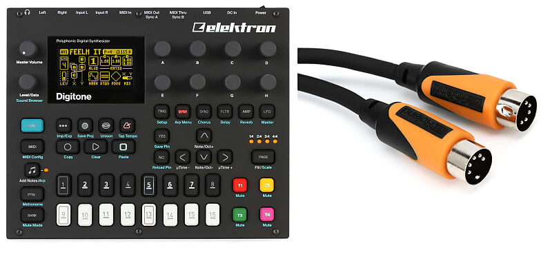 

Elektron Digitone 8-голосный цифровой синтезатор с набором секвенсора и MIDI-кабелем Roland RMIDI-B5 Black Series - 5 футов Elektron + Roland 113007=1 RMIDI-B5=1