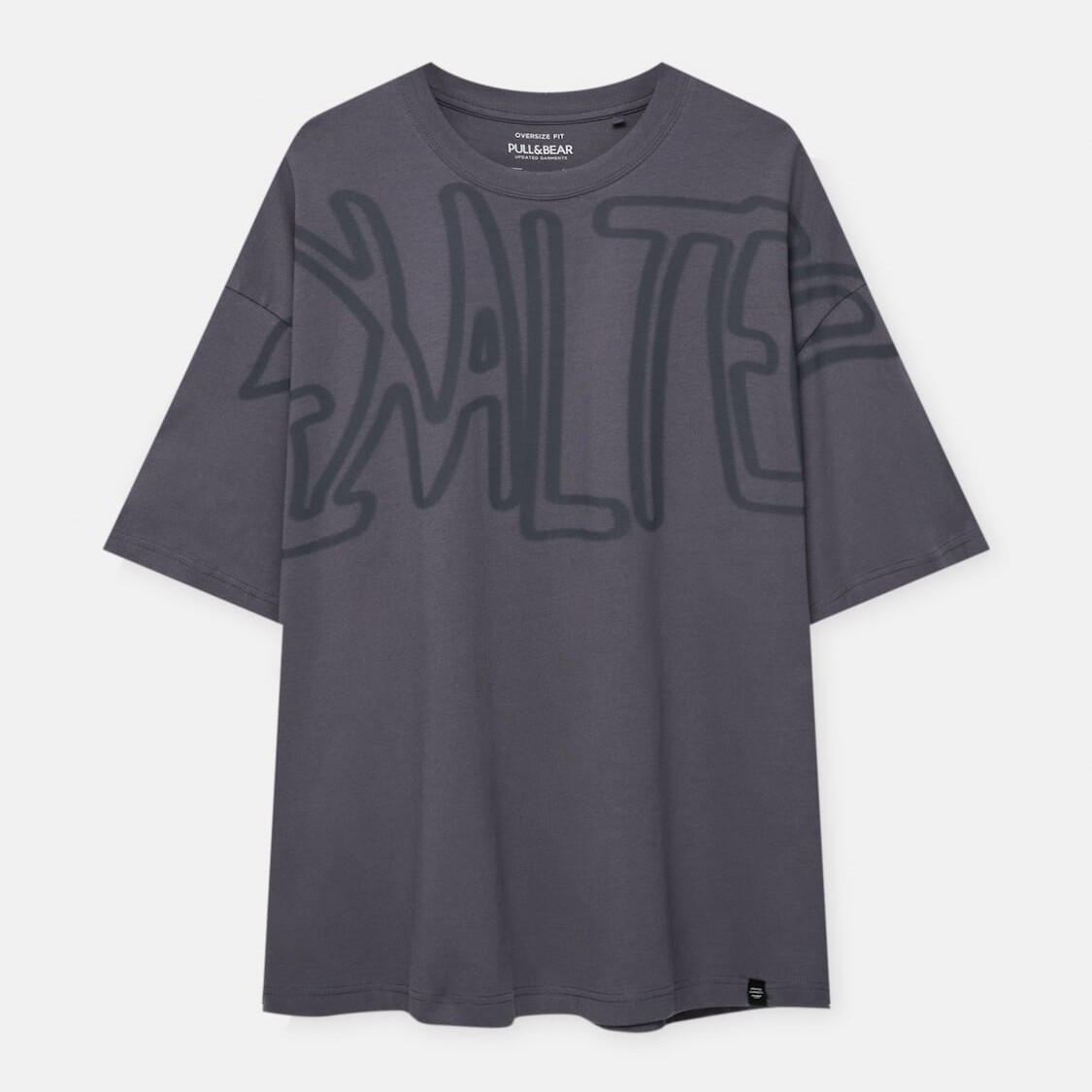 

Футболка Pull&Bear Extra Loose Fit Short Sleeve, сине-серый