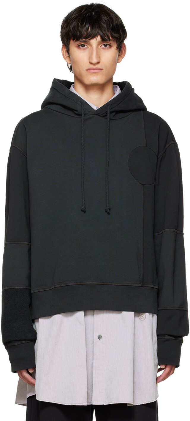 

Черный худи со вставками MM6 Maison Margiela