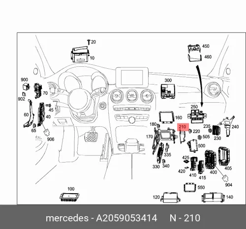 Трансформатор напряжения A2059053414 MERCEDES-BENZ