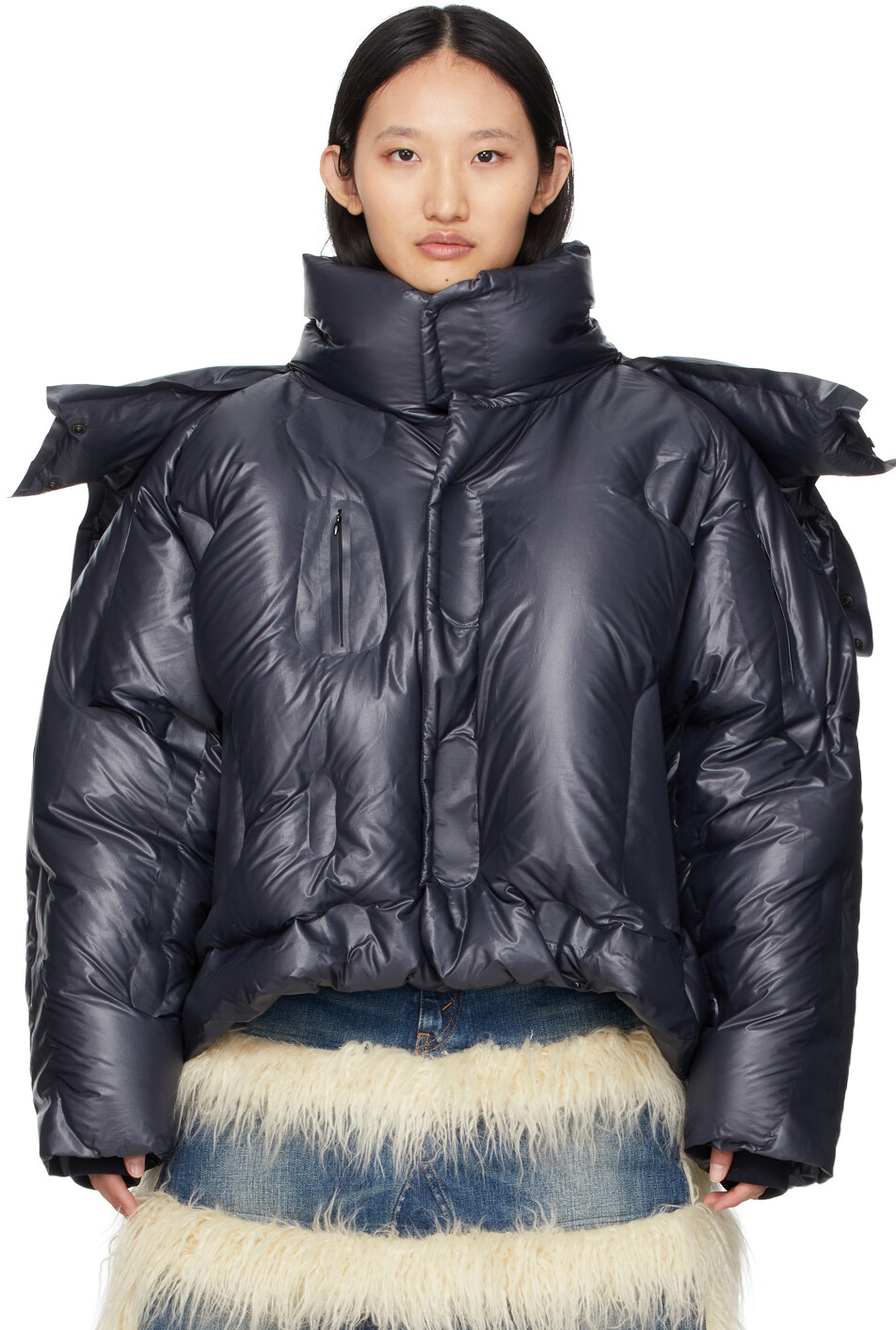 

Темно-синяя куртка Moncler DingYun Zhang Klolk Moncler Genius, Синий