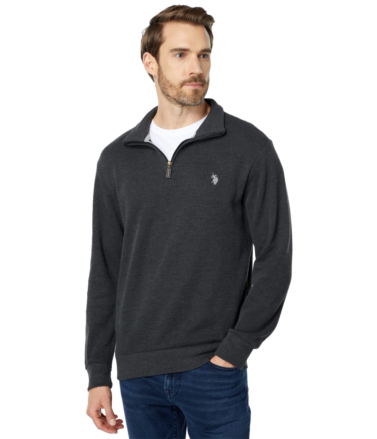 

Пуловер U.S. POLO ASSN., Long Sleeve 1/4 Zip Flatback