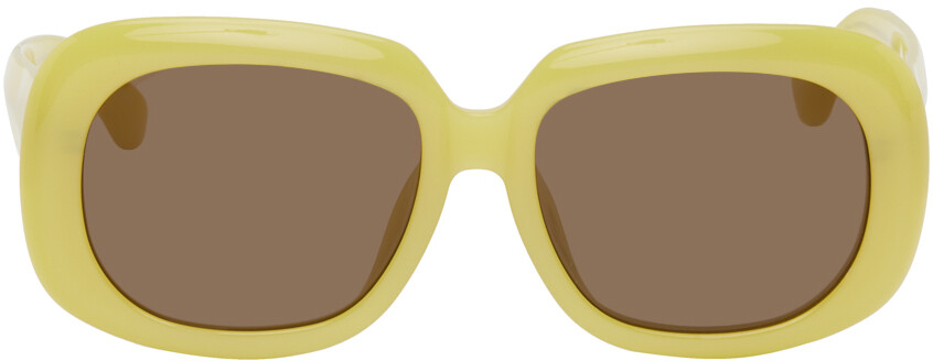 

Желтые солнцезащитные очки Linda Farrow Edition 75 C2 Dries Van Noten