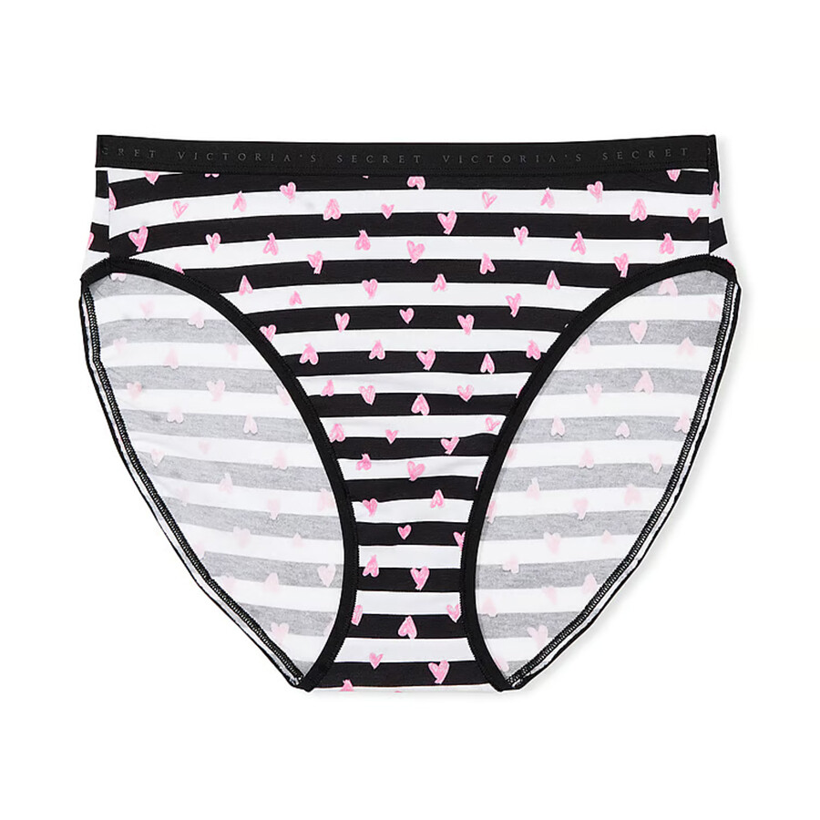 

Трусы Victoria's Secret Stretch Cotton High-Leg Brief Classic, черно-белый, Черный