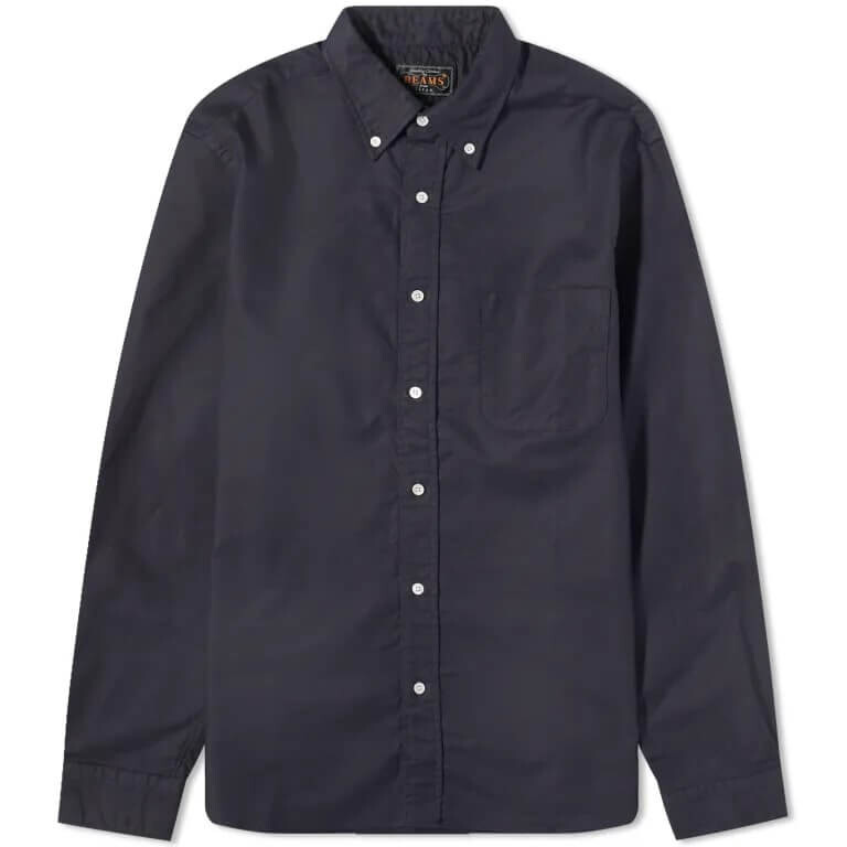 

Рубашка Beams Plus Button Down Solid Oxford, темно-синий