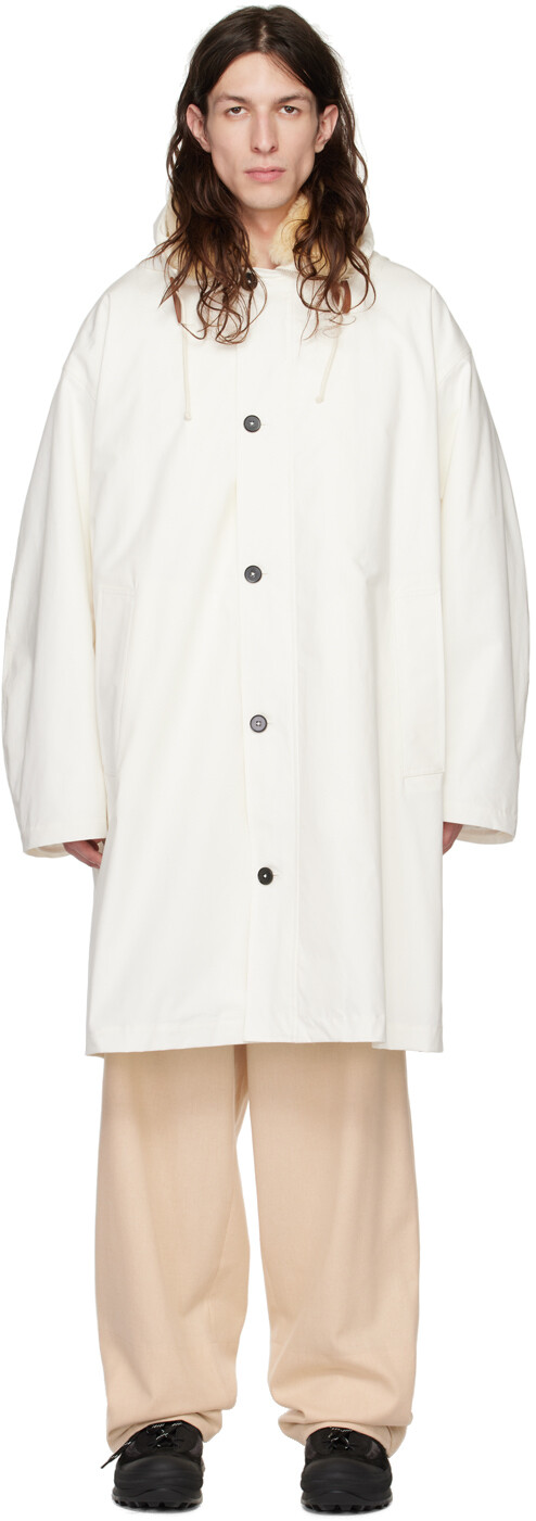 

Белое свободное пальто Jil Sander, Белый
