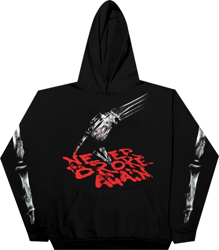 Vlone x NBA Youngboy Bones Hoodie Black CDEK.Shopping