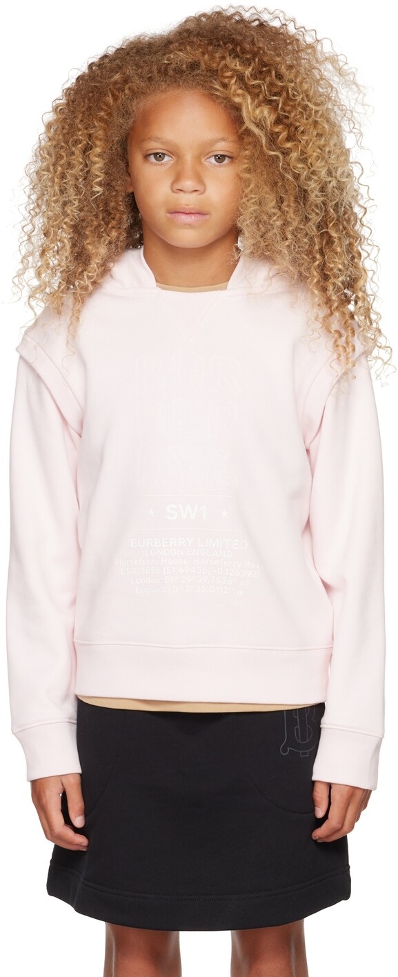 

Толстовка с капюшоном Kids Pink Logo Sketch Burberry