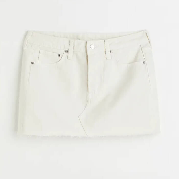 

Юбка H&M Low Waist Denim, белый