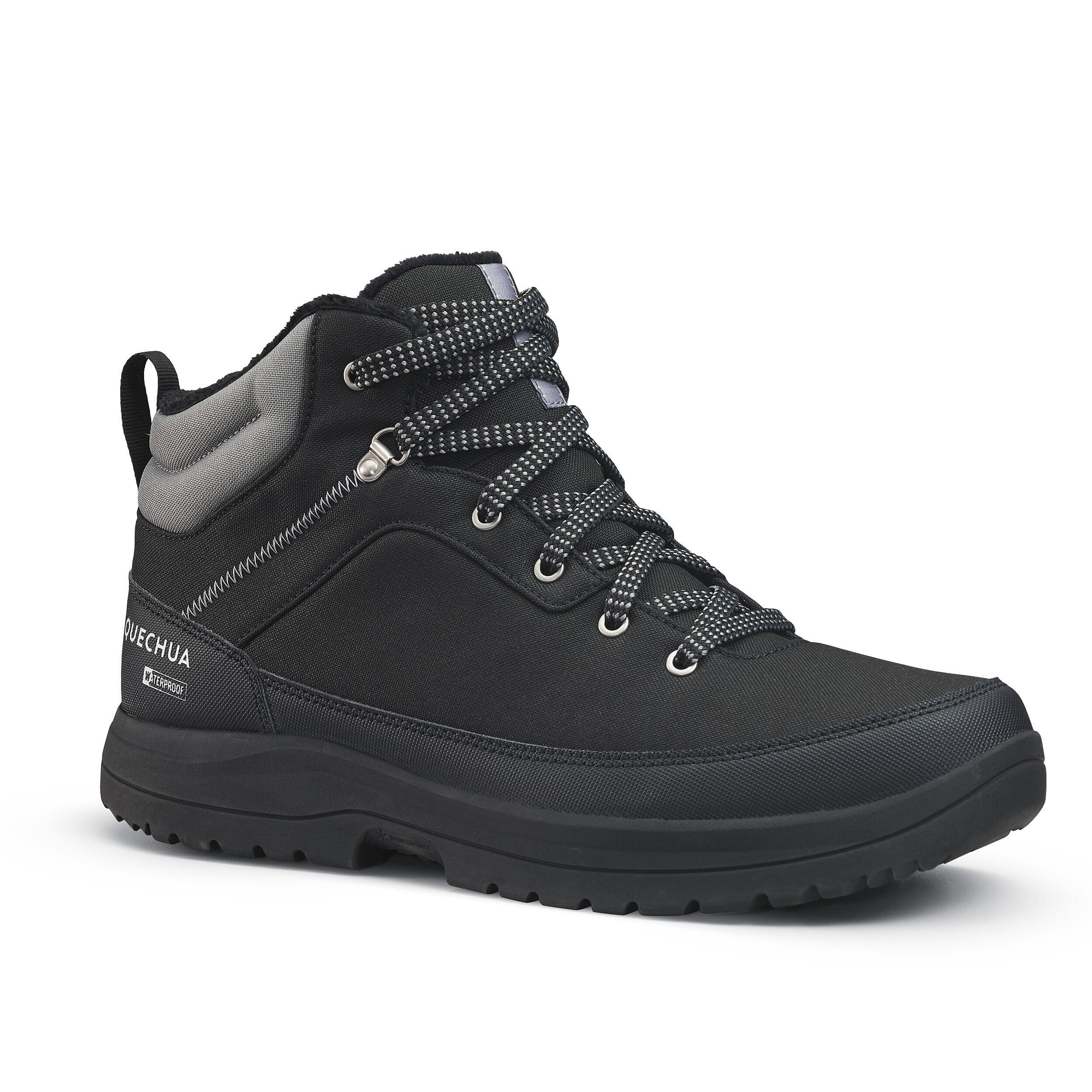 Мужские непромокаемые ботинки средней высоты для зимних походов Quechua SH100, черный/темно-серый ботинки мужские имин