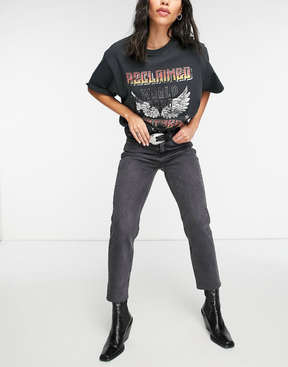 

Черные джинсы прямого кроя Topshop