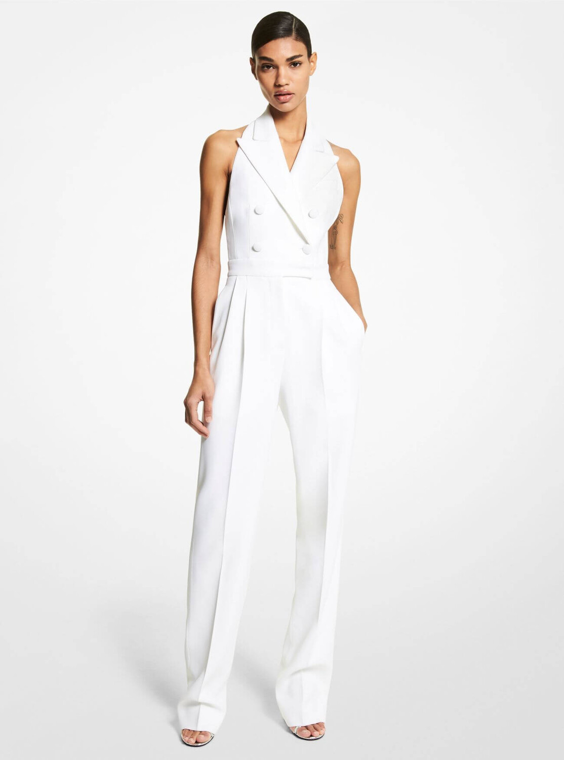 

Комбинезон Michael Kors Double Crepe Sable Halter, белый