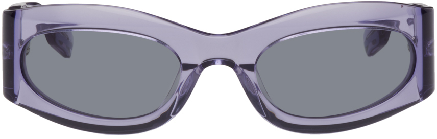 Пурпурные овальные солнцезащитные очки MCQ