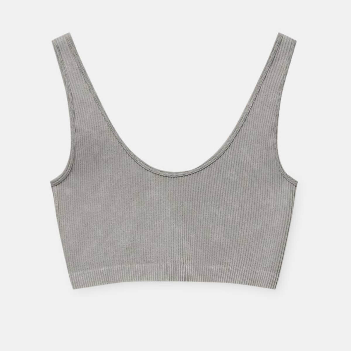 

Кроп-топ Pull&Bear Seamless, светло-серый