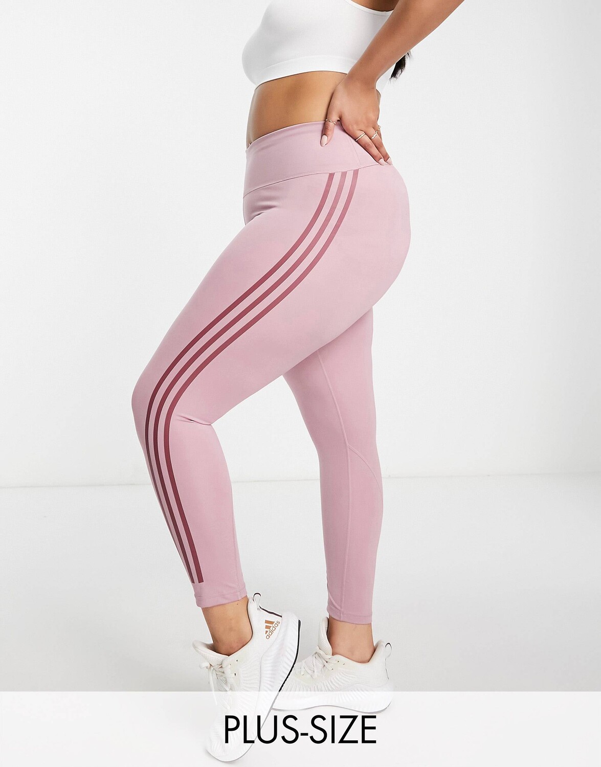 

Розовые леггинсы с 3 полосками adidas Training Plus Essential 7/8, Розовый